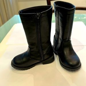 Kids Gap black vegan leather high boots